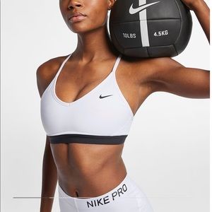 White Nike Dri Fit Sports Bra